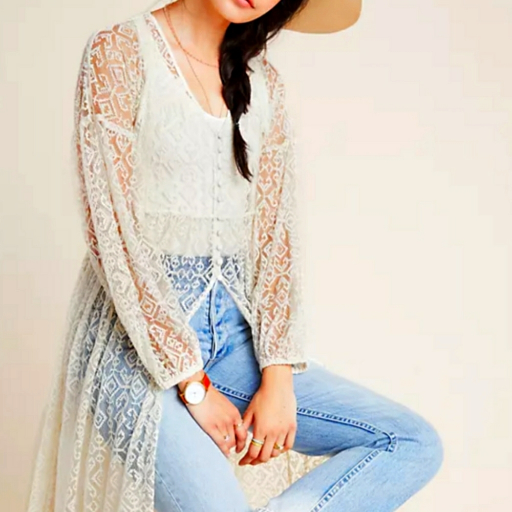 NWT Maeve San-Michel Lace Duster - Picture 2 of 8